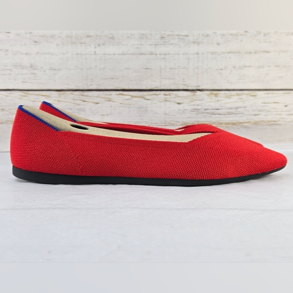 Rothy's Ballet Flats Pointed Toe Bright Red Women's Size 8.5 - Picture 6 of 14